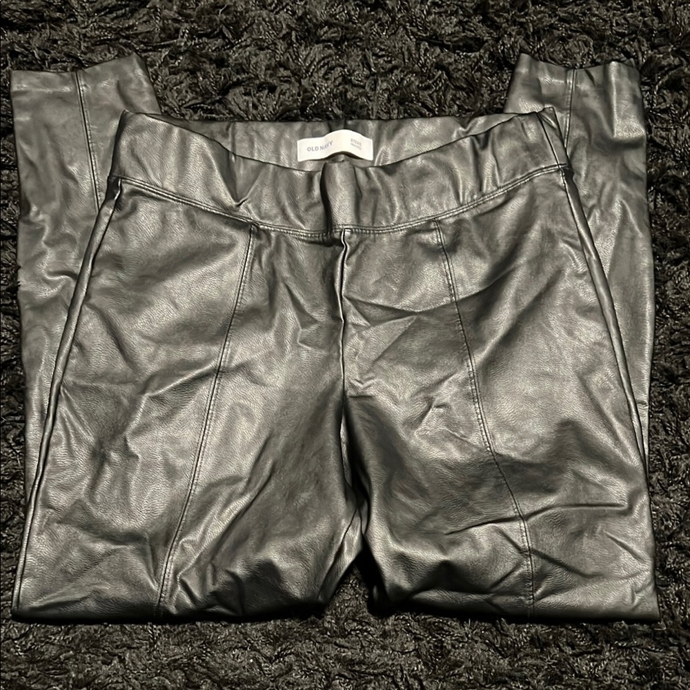 Black Faux Leather Pants